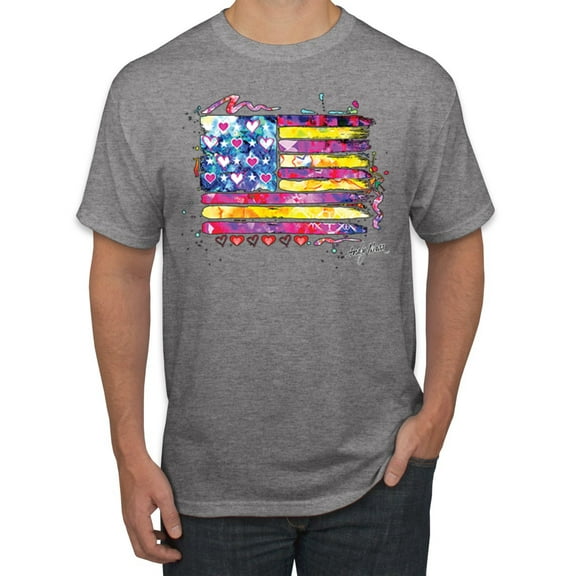 Wild Bobby, Colorful Neon Flag, Streetwear, Men Graphic Tee, Heather Grey, Small
