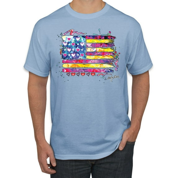 Wild Bobby, Colorful Neon Flag, Streetwear, Men Graphic Tee, Light Blue, 3XL