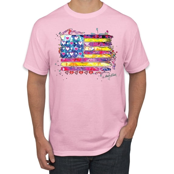 Wild Bobby, Colorful Neon Flag, Streetwear, Men Graphic Tee, Light Pink, 4XL