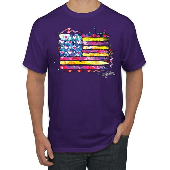 Wild Bobby, Colorful Neon Flag, Streetwear, Men Graphic Tee, Purple, Medium