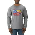 thumbnail image 1 of Wild Bobby, Colorful Neon Flag, Streetwear, Men Long Sleeve Shirt, Heather Grey, Large, 1 of 3
