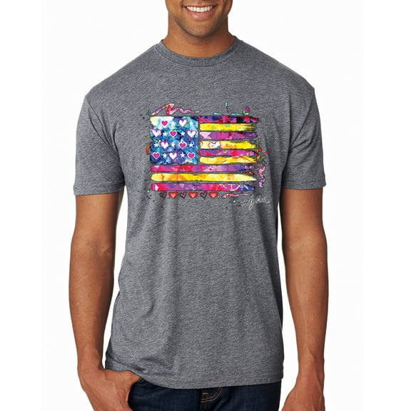 Wild Bobby, Colorful Neon Flag, Streetwear, Men Premium Tri Blend Tee, Premium Heather, Small
