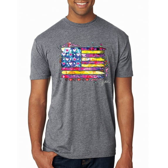 Wild Bobby, Colorful Neon Flag, Streetwear, Men Premium Tri Blend Tee, Premium Heather, X-Large