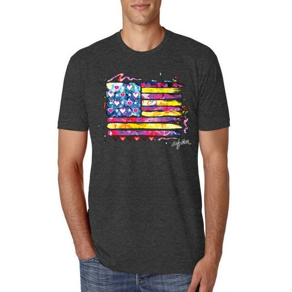 Wild Bobby, Colorful Neon Flag, Streetwear, Men Premium Tri Blend Tee, Vintage Black, 2XL