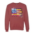 thumbnail image 1 of Wild Bobby, Colorful Neon Flag, Streetwear, Unisex Crewneck Graphic Sweatshirt, Vintage Heather Red, X-Large, 1 of 3