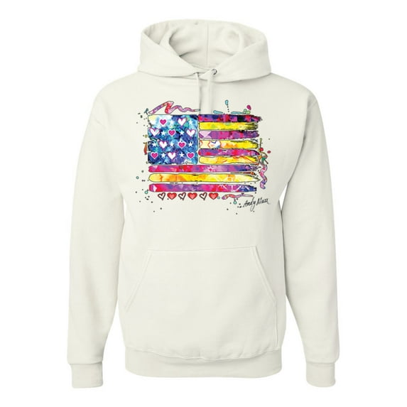 Wild Bobby, Colorful Neon Flag, Streetwear, Unisex Graphic Hoodie Sweatshirt, White, Small