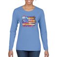 thumbnail image 1 of Wild Bobby, Colorful Neon Flag, Streetwear, Women Graphic Long Sleeve Tee, Light Blue, Large, 1 of 3