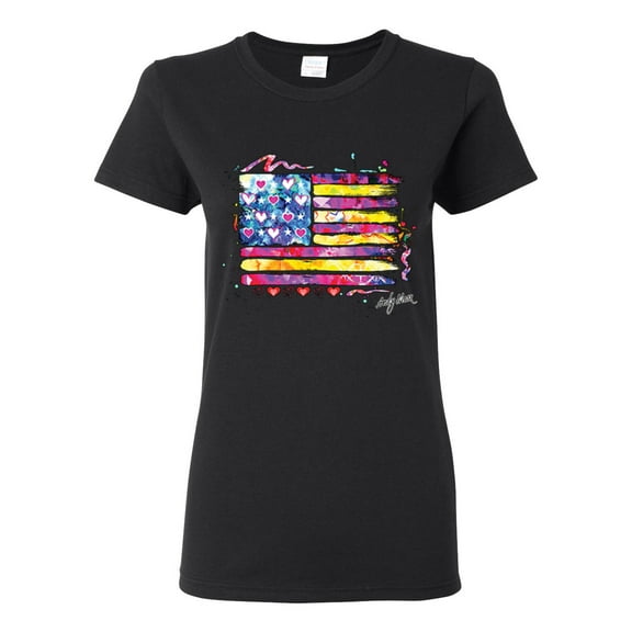 Wild Bobby, Colorful Neon Flag, Streetwear, Women Graphic Tee, Black, 2XL