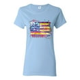 thumbnail image 1 of Wild Bobby, Colorful Neon Flag, Streetwear, Women Graphic Tee, Light Blue, X-Large, 1 of 3