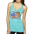thumbnail image 1 of Wild Bobby, Colorful Neon Flag, Streetwear, Women Tri-Blend Racerback Tank Top, Tahiti Blue, Small, 1 of 3