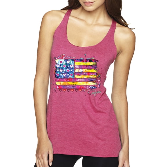 Wild Bobby, Colorful Neon Flag, Streetwear, Women Tri-Blend Racerback Tank Top, Vintage Pink, X-Large