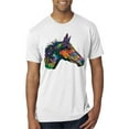 thumbnail image 1 of Wild Bobby, Colorful Neon Horse | Dean Russo Art Animal Lover Mens Premium Tri Blend T-Shirt, Heather White, Small, 1 of 6