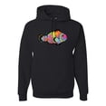 thumbnail image 1 of Wild Bobby, Colorful Neon Nemo Clownfish, Animal Lover, Unisex Graphic Hoodie Sweatshirt, Black, Small, 1 of 3
