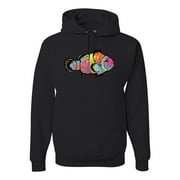 Wild Bobby, Colorful Neon Nemo Clownfish, Animal Lover, Unisex Graphic Hoodie Sweatshirt, Black, Small