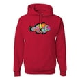 thumbnail image 1 of Wild Bobby, Colorful Neon Nemo Clownfish, Animal Lover, Unisex Graphic Hoodie Sweatshirt, Red, Small, 1 of 3