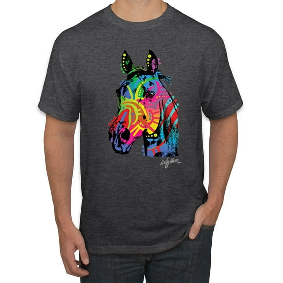 Wild Bobby, Colorful Neon Owl Animal Lover Men's Graphic T-Shirt, Heather Black, 3XL
