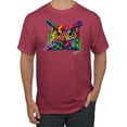 thumbnail image 1 of Wild Bobby, Colorful Neon Owl Animal Lover Men's Graphic T-Shirt, Vintage Heather Red, 2XL, 1 of 3