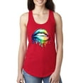 thumbnail image 1 of Wild Bobby, Colorful Neon Rainbow Biting Lips, Pop Culture, Women Racerback Tank Top, Red, X-Large, 1 of 3