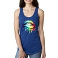 thumbnail image 1 of Wild Bobby, Colorful Neon Rainbow Biting Lips, Pop Culture, Women Racerback Tank Top, Royal, Small, 1 of 3