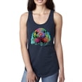 thumbnail image 1 of Wild Bobby, Colorful Neon Seal Animal Lover Ladies Racerback Tank Top, Navy, Large, 1 of 3