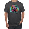 thumbnail image 1 of Wild Bobby, Colorful Neon Seal Animal Lover Men's Graphic T-Shirt, Heather Black, 3XL, 1 of 3