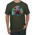 thumbnail image 1 of Wild Bobby, Colorful Neon Seal Animal Lover Men's Graphic T-Shirt, Military Green, X-Large, 1 of 3