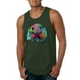 thumbnail image 1 of Wild Bobby, Colorful Neon Seal Animal Lover Mens Graphic Tank Top, Forest Green, Small, 1 of 3