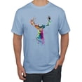 thumbnail image 1 of Wild Bobby, Colorful Paint Splatter Deer Head, Animal Lover, Men's Graphic Tees, Light Blue, 5XL, 1 of 3