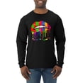 thumbnail image 1 of Wild Bobby, Colorful Painted Lip, Streetwear, Men Long Sleeve Shirt, Black, Small, 1 of 5