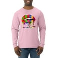 thumbnail image 1 of Wild Bobby, Colorful Painted Lip, Streetwear, Men Long Sleeve Shirt, Light Pink, Large, 1 of 5