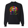 thumbnail image 1 of Wild Bobby, Colorful Painted Lip, Streetwear, Unisex Crewneck Graphic Sweatshirt, Black, XX-Large, 1 of 5