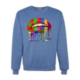 thumbnail image 1 of Wild Bobby, Colorful Painted Lip, Streetwear, Unisex Crewneck Graphic Sweatshirt, Vintage Heather Blue, X-Large, 1 of 5