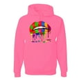 thumbnail image 1 of Wild Bobby, Colorful Painted Lip, Streetwear, Unisex Graphic Hoodie Sweatshirt, Neon Pink, Small, 1 of 5
