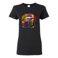 thumbnail image 1 of Wild Bobby, Colorful Painted Lip, Streetwear, Women Graphic Tee, Black, Small, 1 of 5