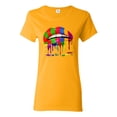 thumbnail image 1 of Wild Bobby, Colorful Painted Lip, Streetwear, Women Graphic Tee, Gold, X-Large, 1 of 5