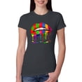 thumbnail image 1 of Wild Bobby, Colorful Painted Lip, Streetwear, Women Slim Fit Junior Tee, Dark Grey, X-Large, 1 of 5