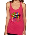 thumbnail image 1 of Wild Bobby, Colorful Painted Lip, Streetwear, Women Tri-Blend Racerback Tank Top, Shocking Pink, Small, 1 of 5
