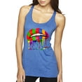 thumbnail image 1 of Wild Bobby, Colorful Painted Lip, Streetwear, Women Tri-Blend Racerback Tank Top, Vintage Royal, Medium, 1 of 5