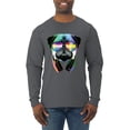 thumbnail image 1 of Wild Bobby, Colorful Pug DJ, Pop Culture, Men Long Sleeve Shirt, Charcoal, Large, 1 of 4