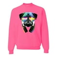 thumbnail image 1 of Wild Bobby, Colorful Pug DJ, Pop Culture, Unisex Crewneck Graphic Sweatshirt, Neon Pink, 3X-Large, 1 of 4