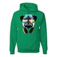 thumbnail image 1 of Wild Bobby, Colorful Pug DJ, Pop Culture, Unisex Graphic Hoodie Sweatshirt, Kelly, X-Large, 1 of 4