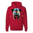 thumbnail image 1 of Wild Bobby, Colorful Pug DJ, Pop Culture, Unisex Graphic Hoodie Sweatshirt, Red, Small, 1 of 4
