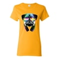 thumbnail image 1 of Wild Bobby, Colorful Pug DJ, Pop Culture, Women Graphic Tee, Gold, Small, 1 of 4