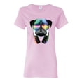 thumbnail image 1 of Wild Bobby, Colorful Pug DJ, Pop Culture, Women Graphic Tee, Light Pink, Medium, 1 of 4