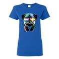 thumbnail image 1 of Wild Bobby, Colorful Pug DJ, Pop Culture, Women Graphic Tee, Royal, Large, 1 of 4