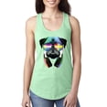 thumbnail image 1 of Wild Bobby, Colorful Pug DJ, Pop Culture, Women Racerback Tank Top, Mint, Large, 1 of 4