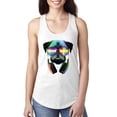 thumbnail image 1 of Wild Bobby, Colorful Pug DJ, Pop Culture, Women Racerback Tank Top, White, Small, 1 of 4