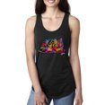 thumbnail image 1 of Wild Bobby, Colorful Rainbow Cat Animal Lover Ladies Racerback Tank Top, Black, Small, 1 of 3