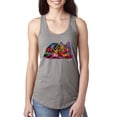 thumbnail image 1 of Wild Bobby, Colorful Rainbow Cat Animal Lover Ladies Racerback Tank Top, Heather Grey, Large, 1 of 3
