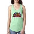 thumbnail image 1 of Wild Bobby, Colorful Rainbow Cat Animal Lover Ladies Racerback Tank Top, Mint, Small, 1 of 3